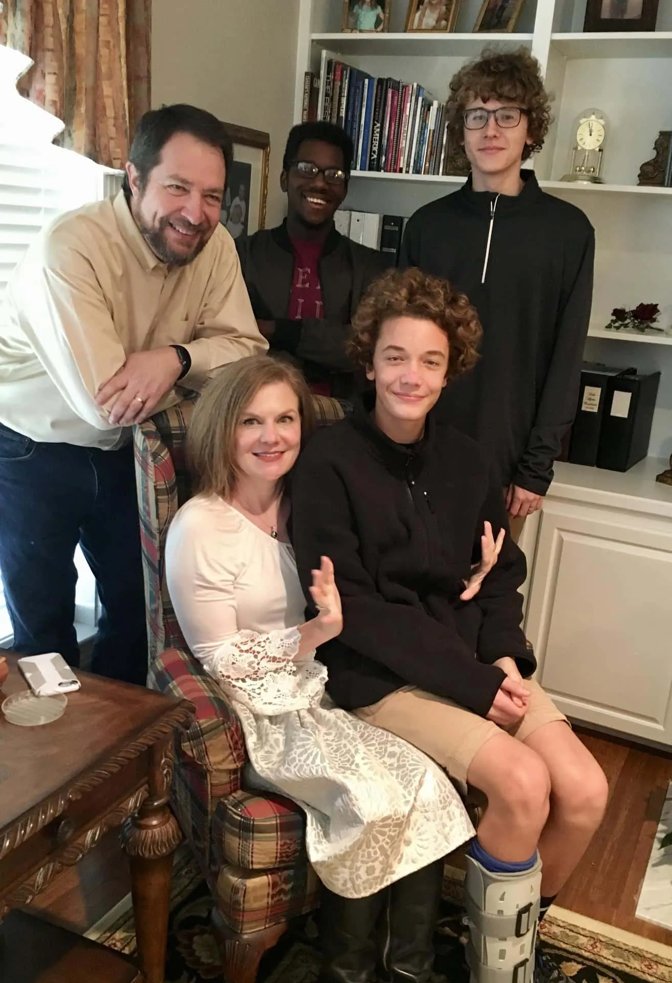 Ric Mere with his family at home.
